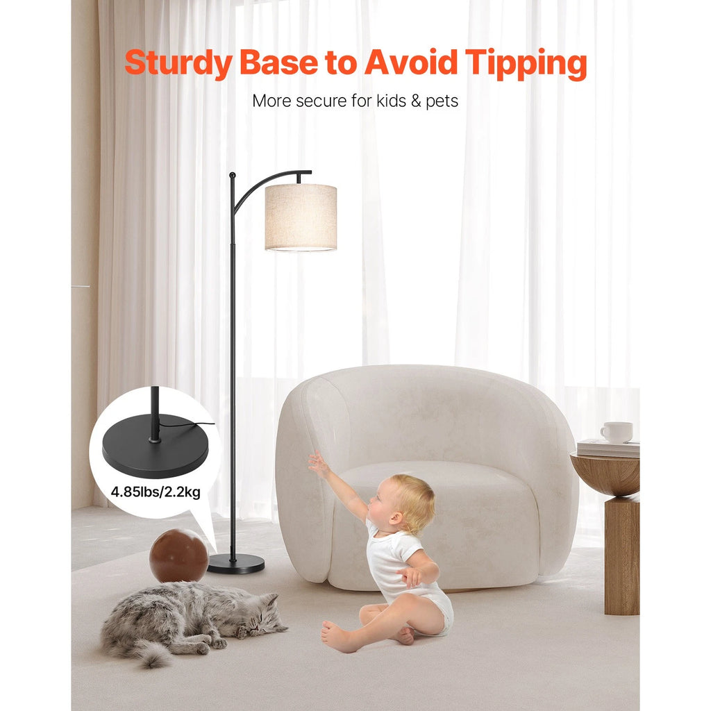Dimmable Floor Lamp with Remote Control, Adjustable Color Temp Head
