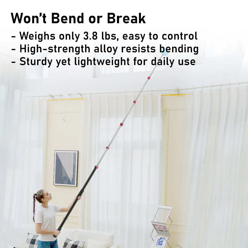 5-24 Ft Telescoping Extension Pole for High Reach Cleaning Painting