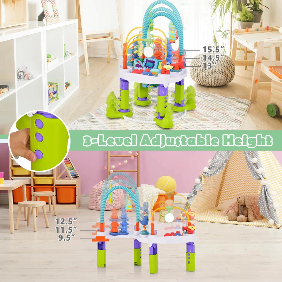 4-in-1 Foldable Baby Activity Center with Walker, Bouncer & Mat Green