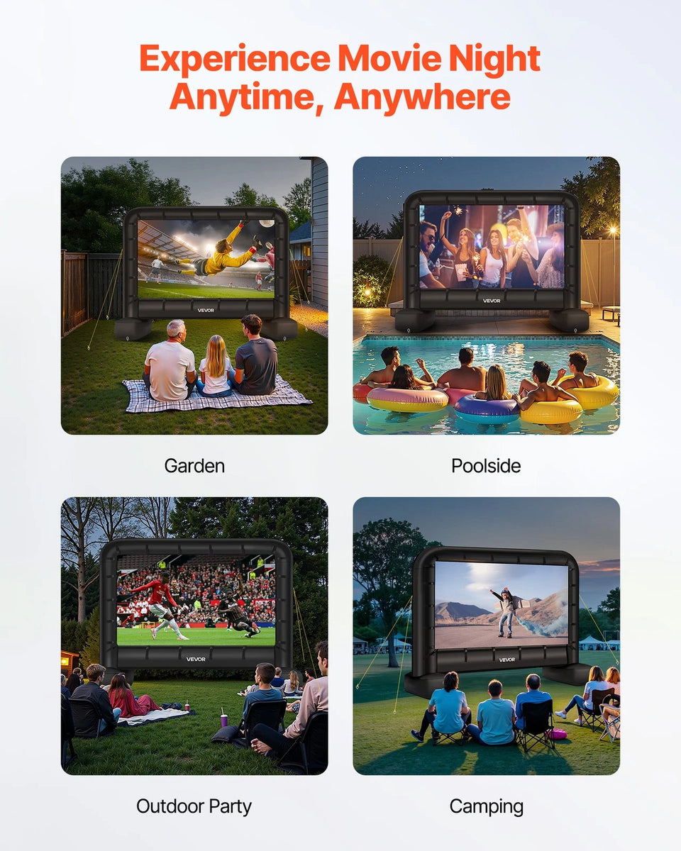 14 ft Inflatable Movie Screen with Quiet Blower and Carry Bag