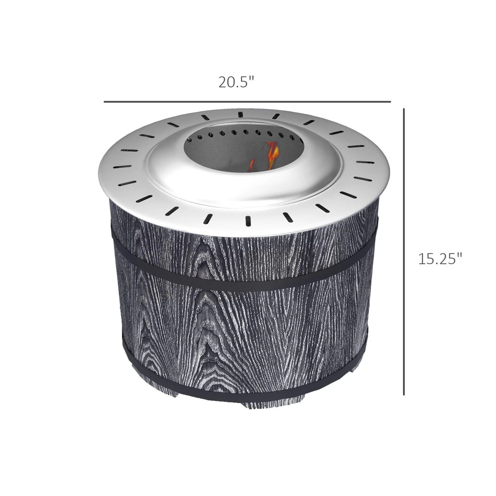 Smokeless Outdoor Fire Pit with Heat-Resistant Mat, Round 20" Patio Heater