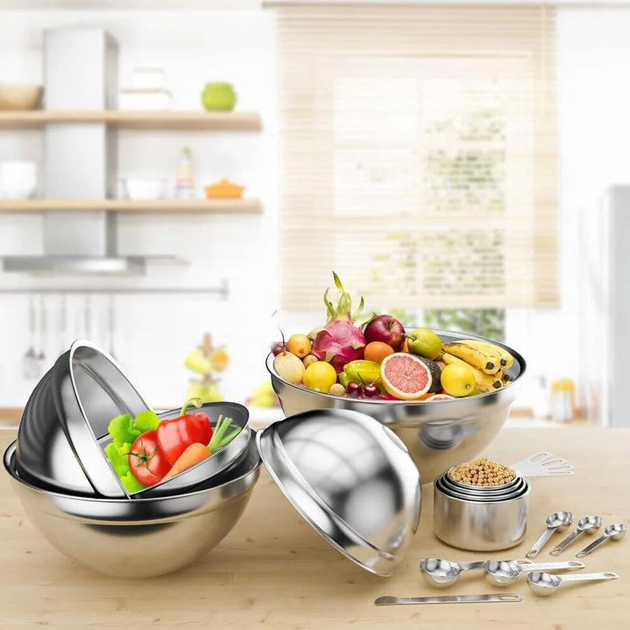 All-in-One 5-Speed Electric Hand Mixer Set with Bowls & Measuring Tools