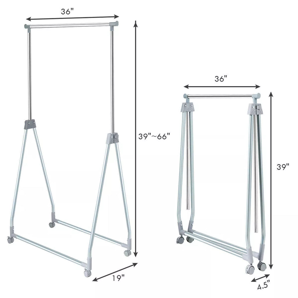 Extendable & Foldable Garment Rack with Adjustable Height