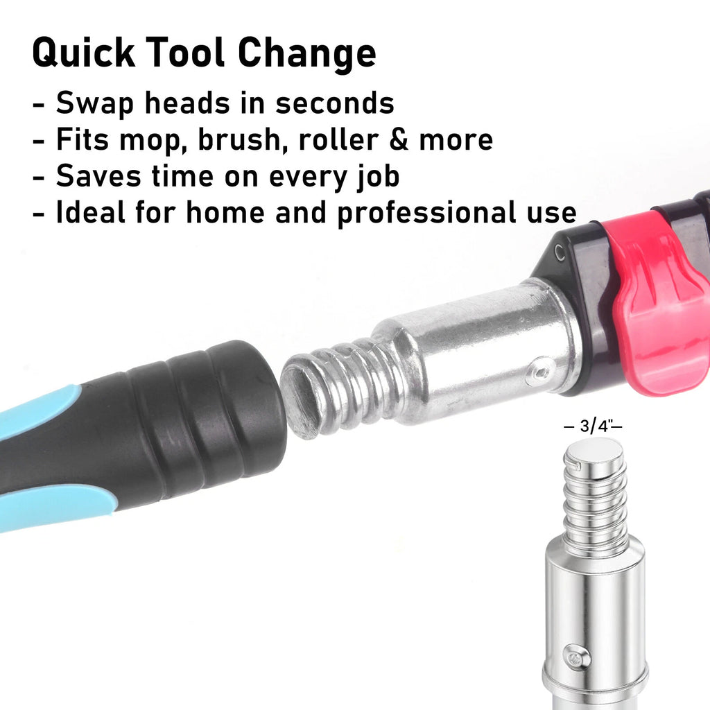 5-24 Ft Telescoping Extension Pole for High Reach Cleaning Painting