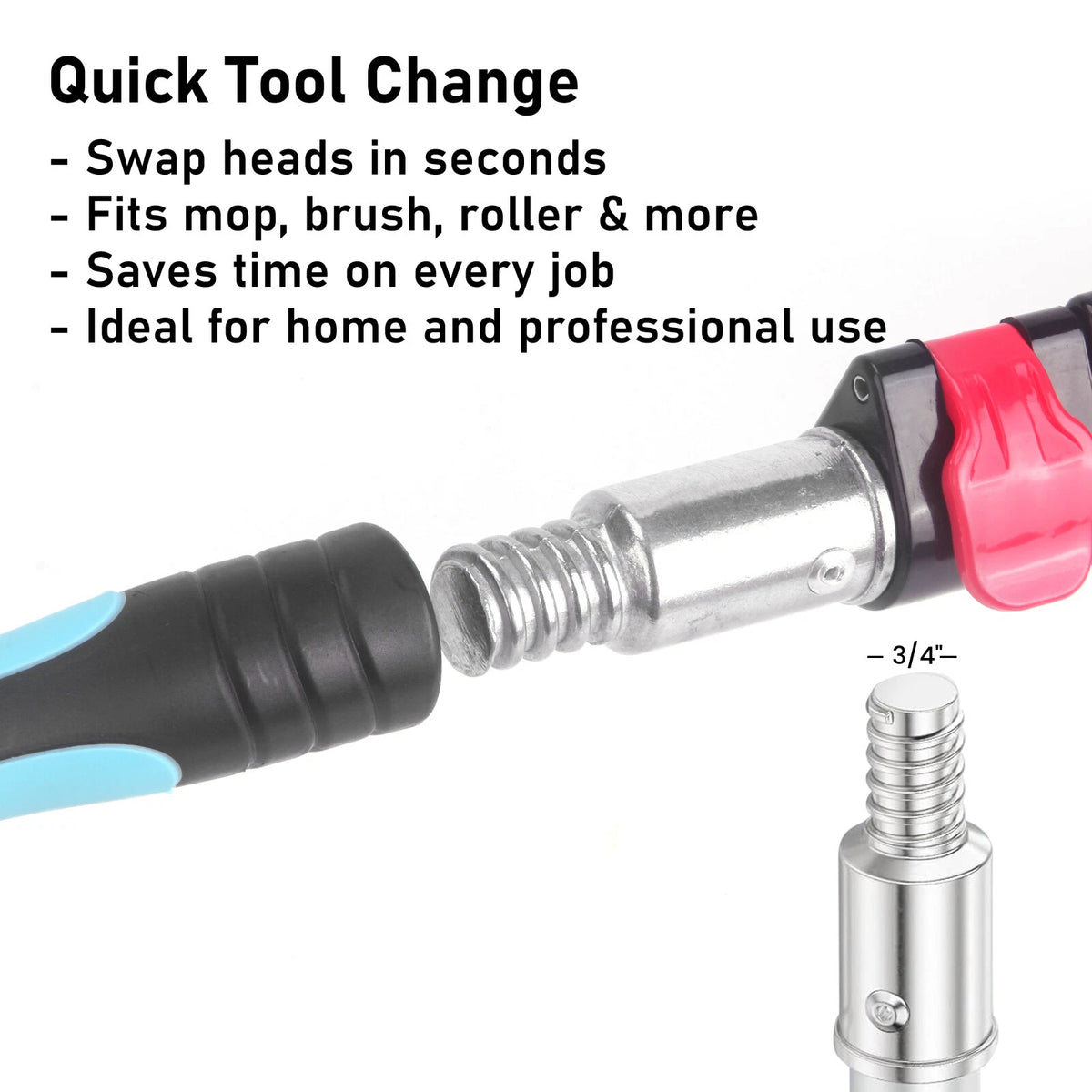 5-24 Ft Telescoping Extension Pole for High Reach Cleaning Painting