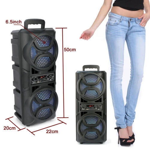 Portable Bluetooth Party Speaker 3000W Bass with LED Lights Remote Pro