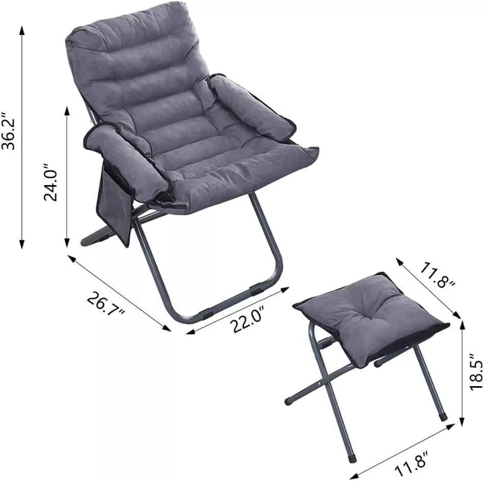 Lazy Chair with Ottoman Lounge Armchair & Footrest