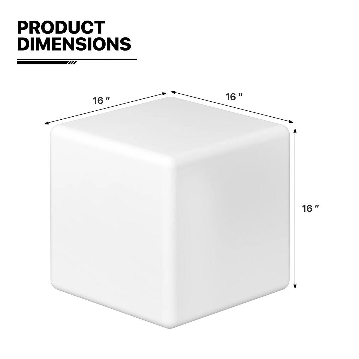 16" LED Cube Bar Stool Chair with Remote Control and 16 RGB Colors