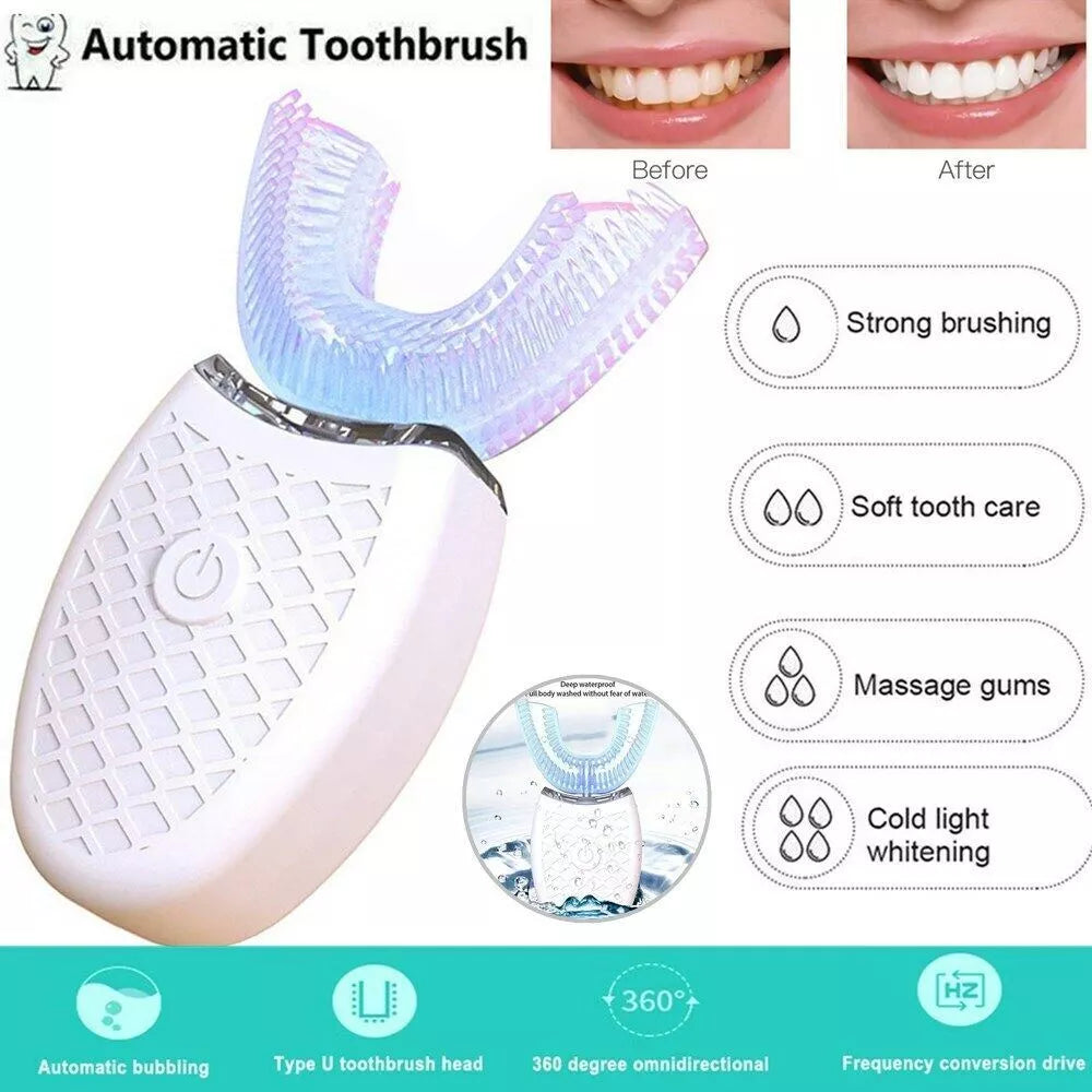 360° Sonic Electric Toothbrush with Nano Light Whitening & Wireless Charging