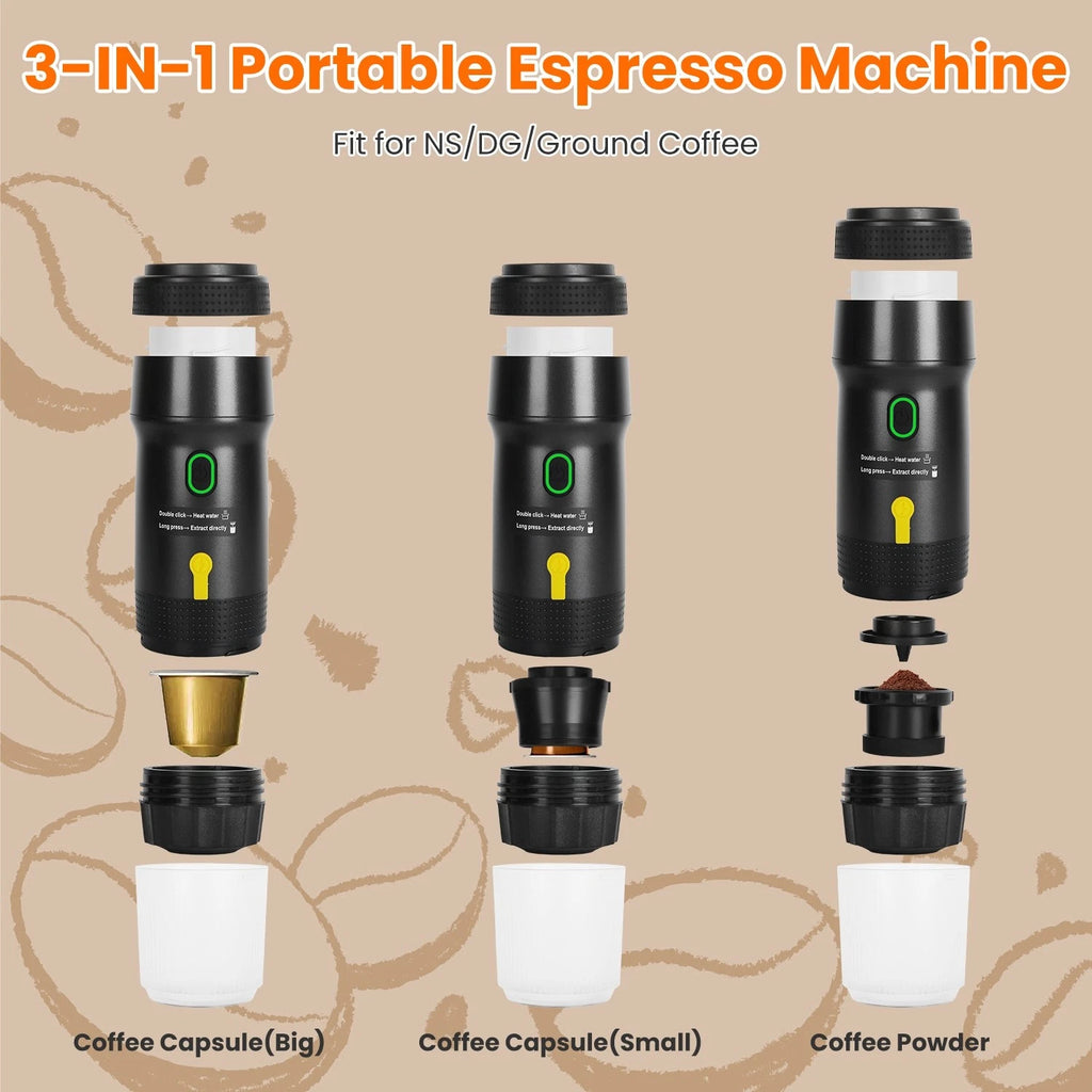 Self Heating Espresso Machine Rechargeable Travel Coffee Maker