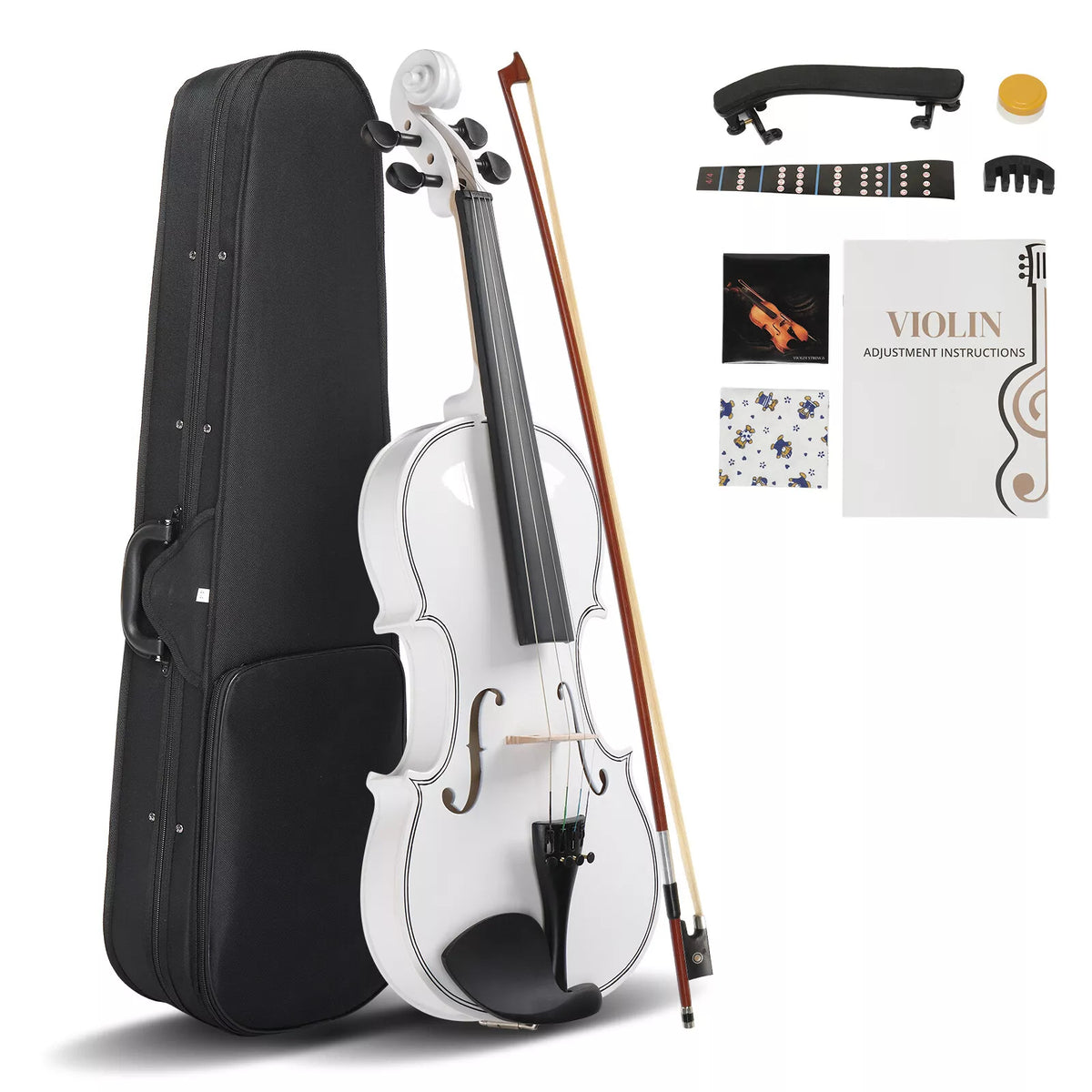 4/4 Full-Size Acoustic Violin for Beginners with Case and Bow Set