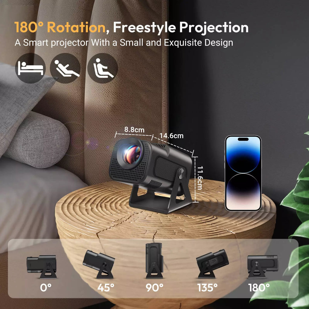 4K Mini Projector 5G WiFi Bluetooth 12000 Lumens & Tripod