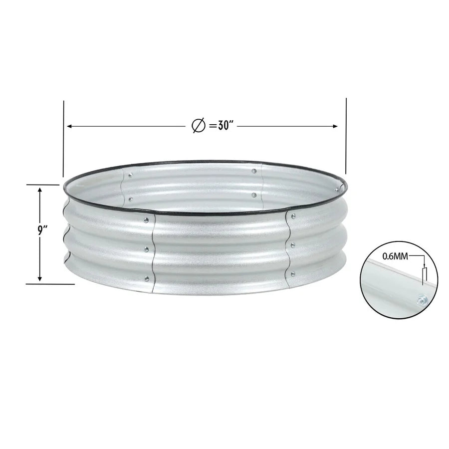 Set of 2 Round Metal Raised Garden Beds Heavy-Duty Planters