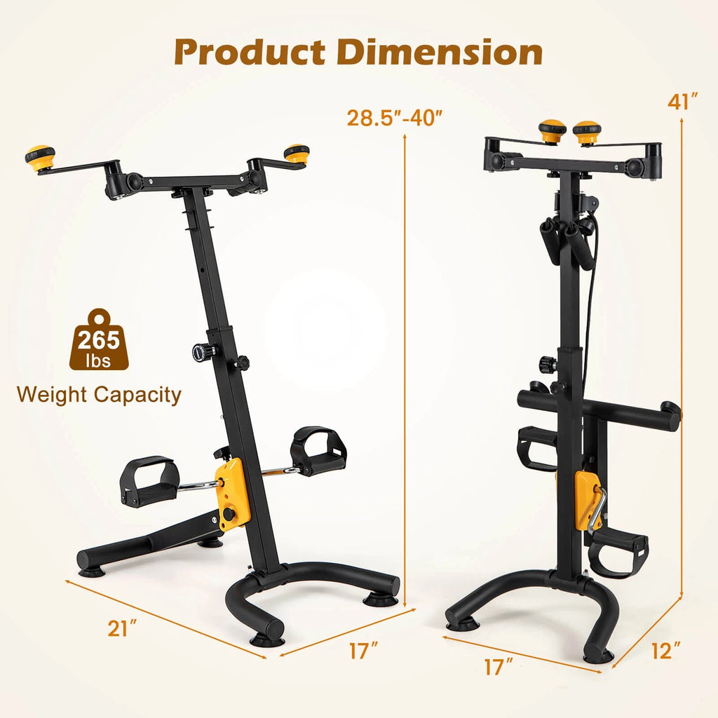 Folding Pedal Exercise Bike with Adjustable Resistance Home Workout
