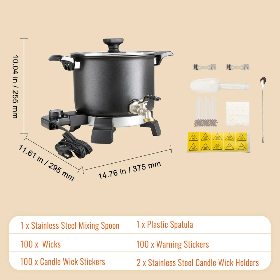5L Electric Wax Melter Pot with Fast Heating and Candle Kit Tools