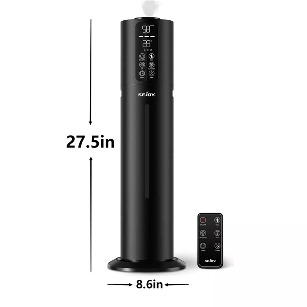 8L Ultrasonic Cool Mist Humidifier for Large Rooms Black