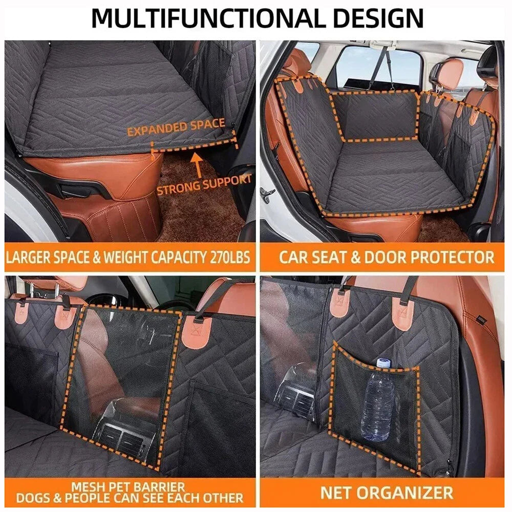 Dog Car Seat Cover Hard Bottom Extender 400LB Support Travel Bed