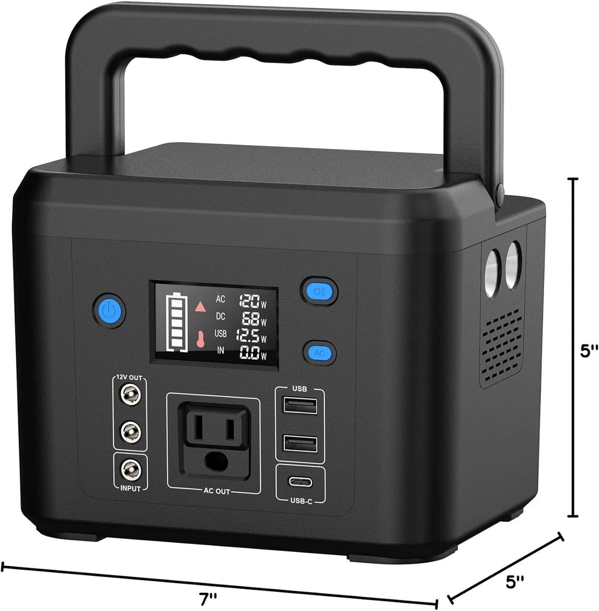 Portable 200W Power Station with Solar Charging, AC/DC & USB Ports