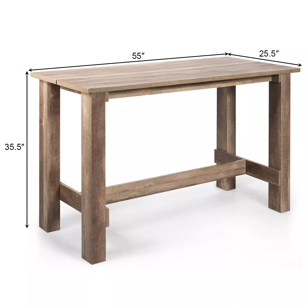 Rectangular Dining Table Spacious Top Kitchen Furniture