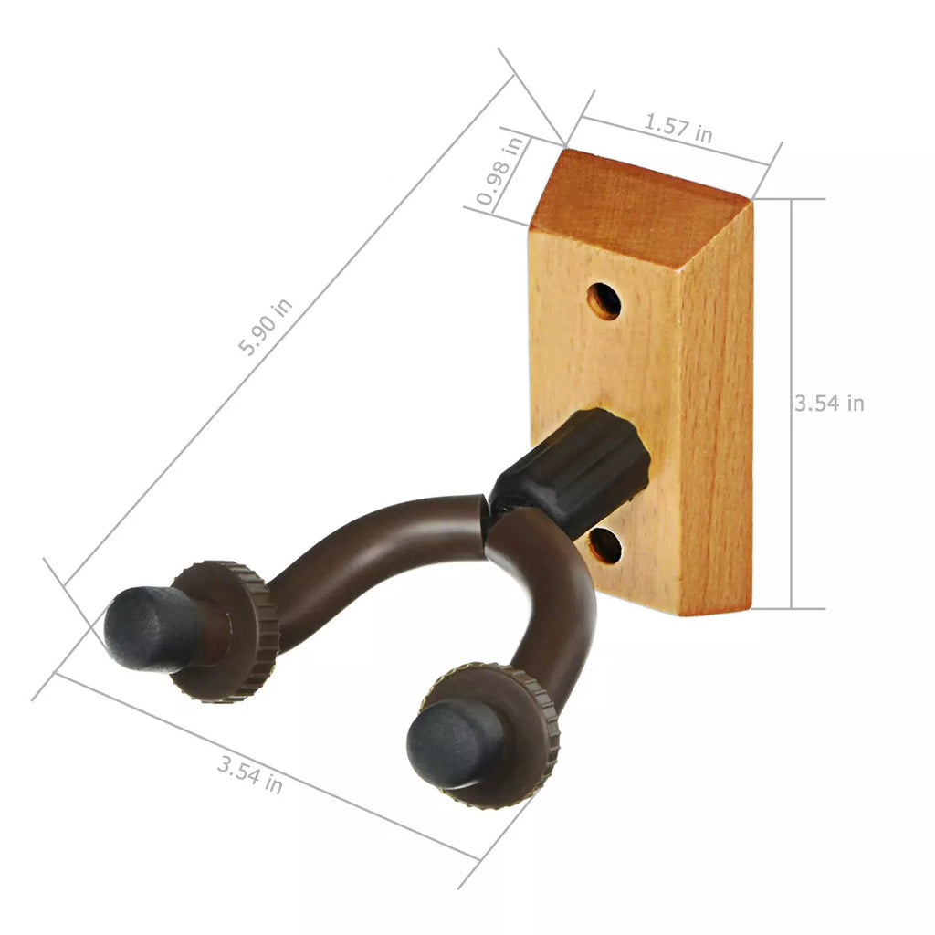 2-Pack Adjustable Guitar Wall Mount Hangers with Wooden Base