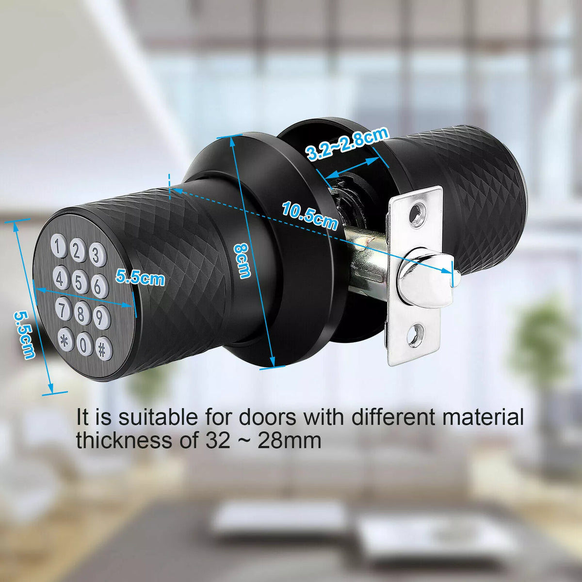 Keyless Touchscreen Door Lock Code Access and Backup Keys