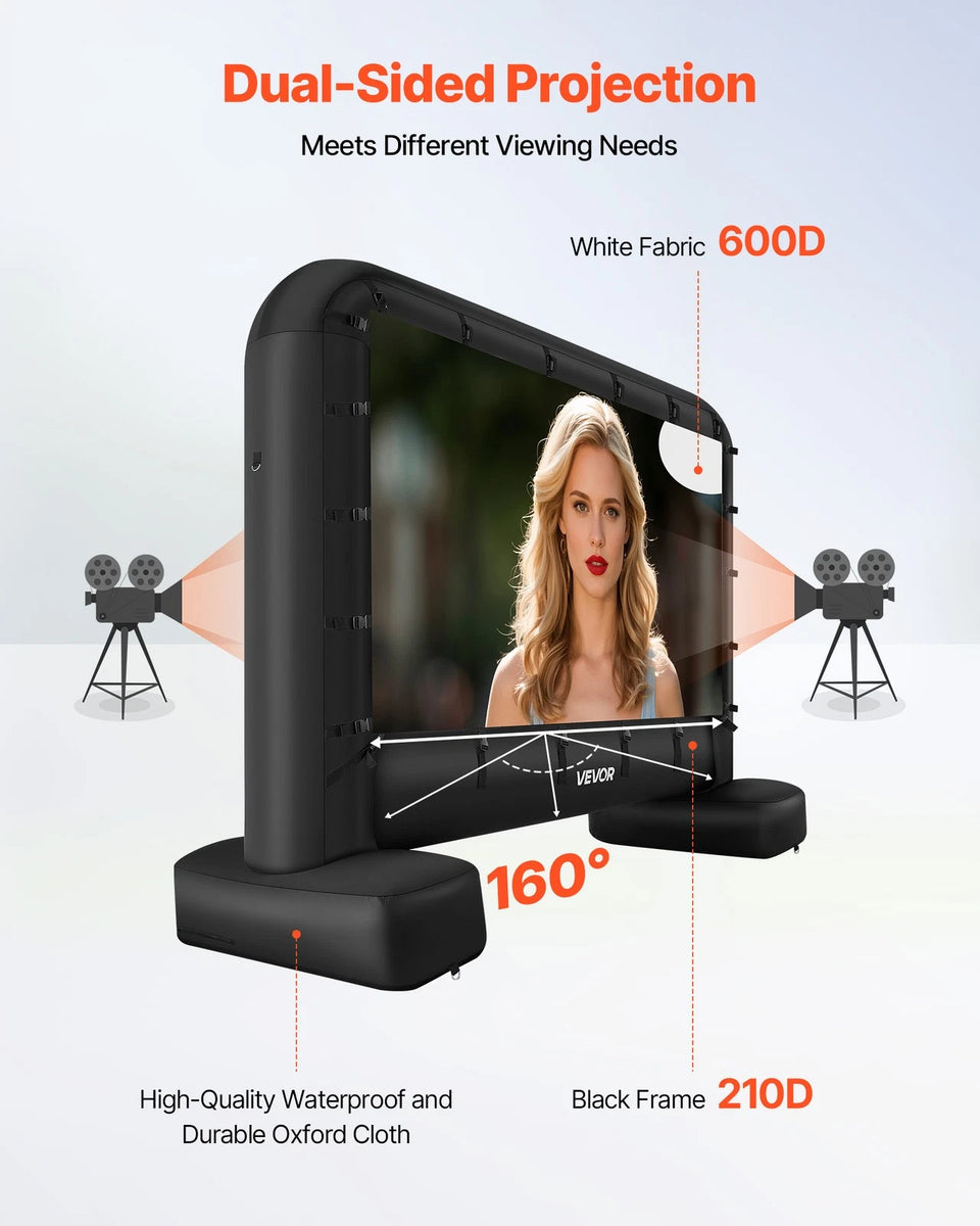 14 ft Inflatable Movie Screen with Quiet Blower and Carry Bag