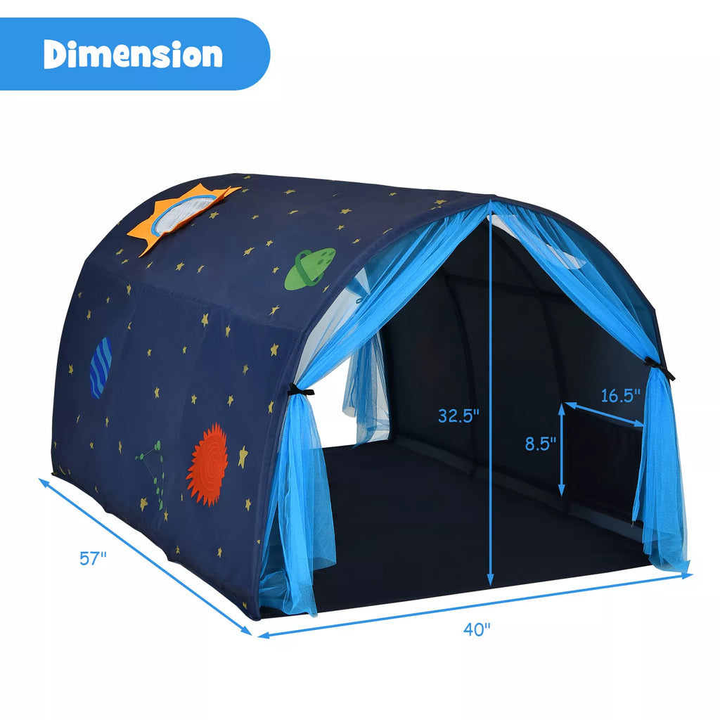 dimensions of kids bed play tent