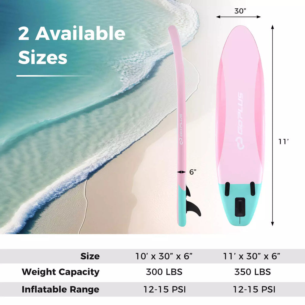 pink inflatable paddle board