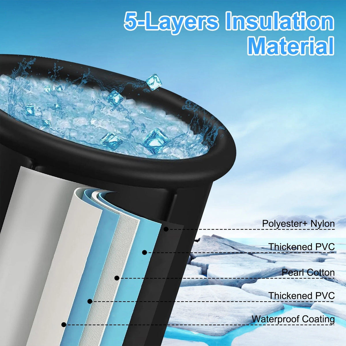 Portable Ice Bath Tub 97Gal Cold Plunge for Muscle Recovery Spa