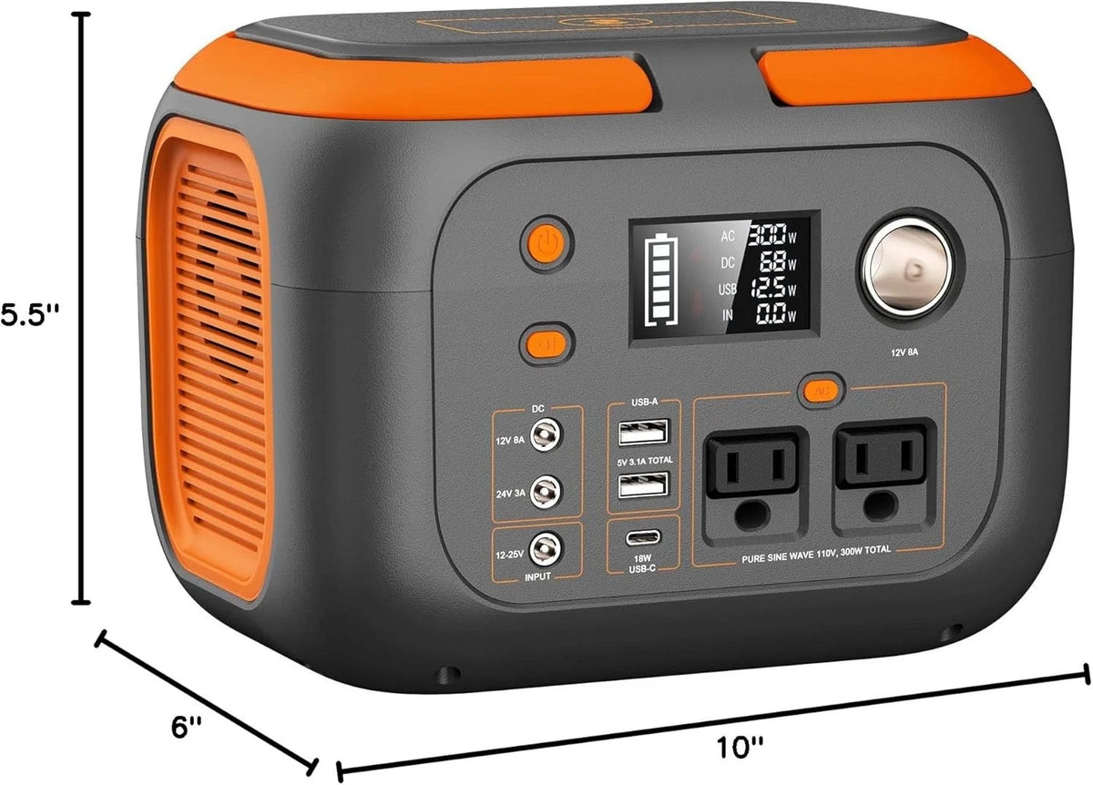 Portable Power Station 260Wh Backup Battery with AC Outlet 300W