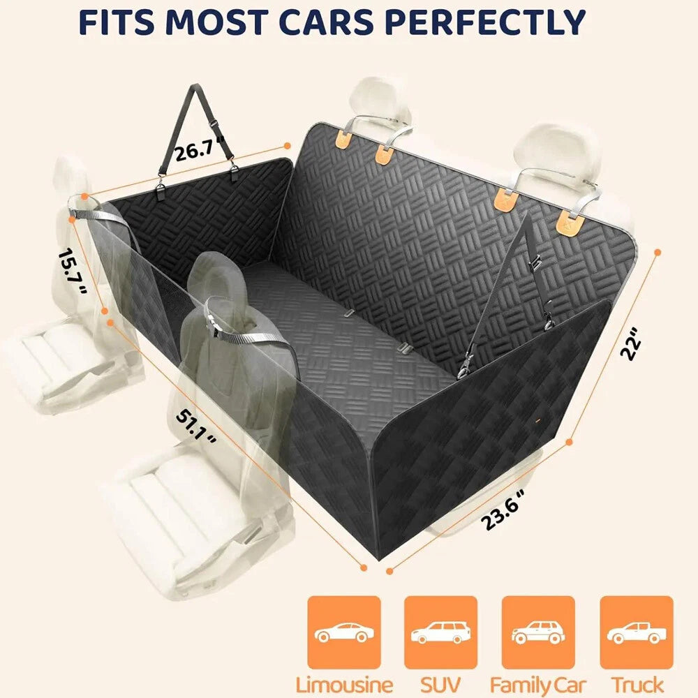 Dog Car Seat Cover Hard Bottom Extender 400LB Support Travel Bed