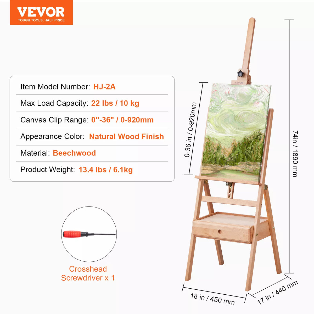 Beechwood Studio H-Frame Easel for Canvas up to 36 Inches