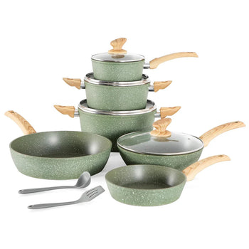 12-Piece Nonstick Granite Cookware Set Induction Safe
