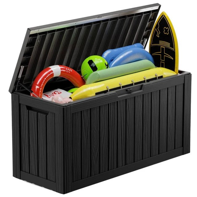 Black outdoor storage box