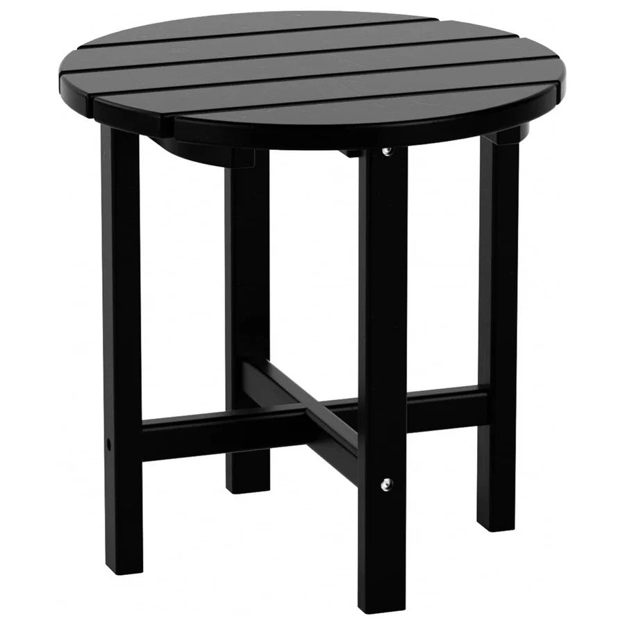 18" Outdoor Round Side Table Patio Furniture Black