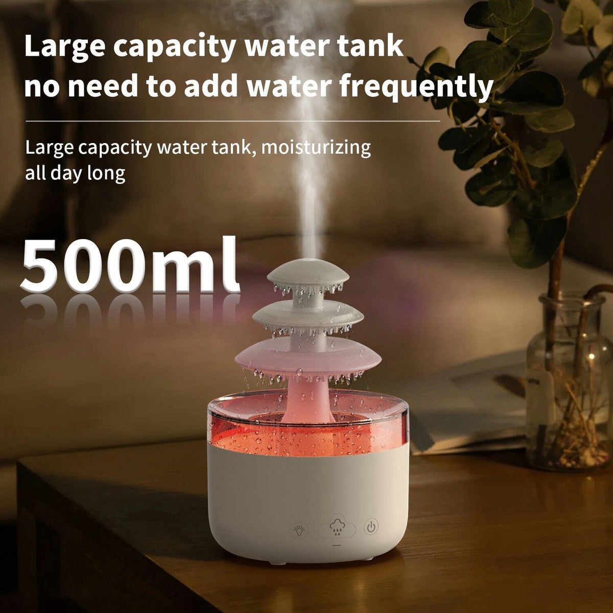 Raining Cloud Night Light Humidifier Essential Oil Diffuser Water Drip