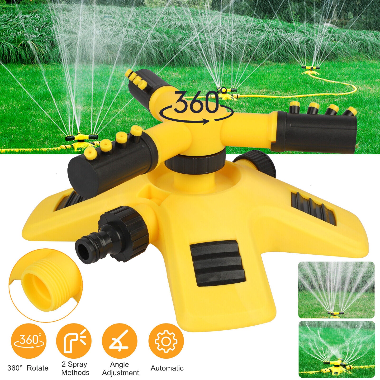 360-Degree Lawn Sprinkler Garden Yard Grass Spray System