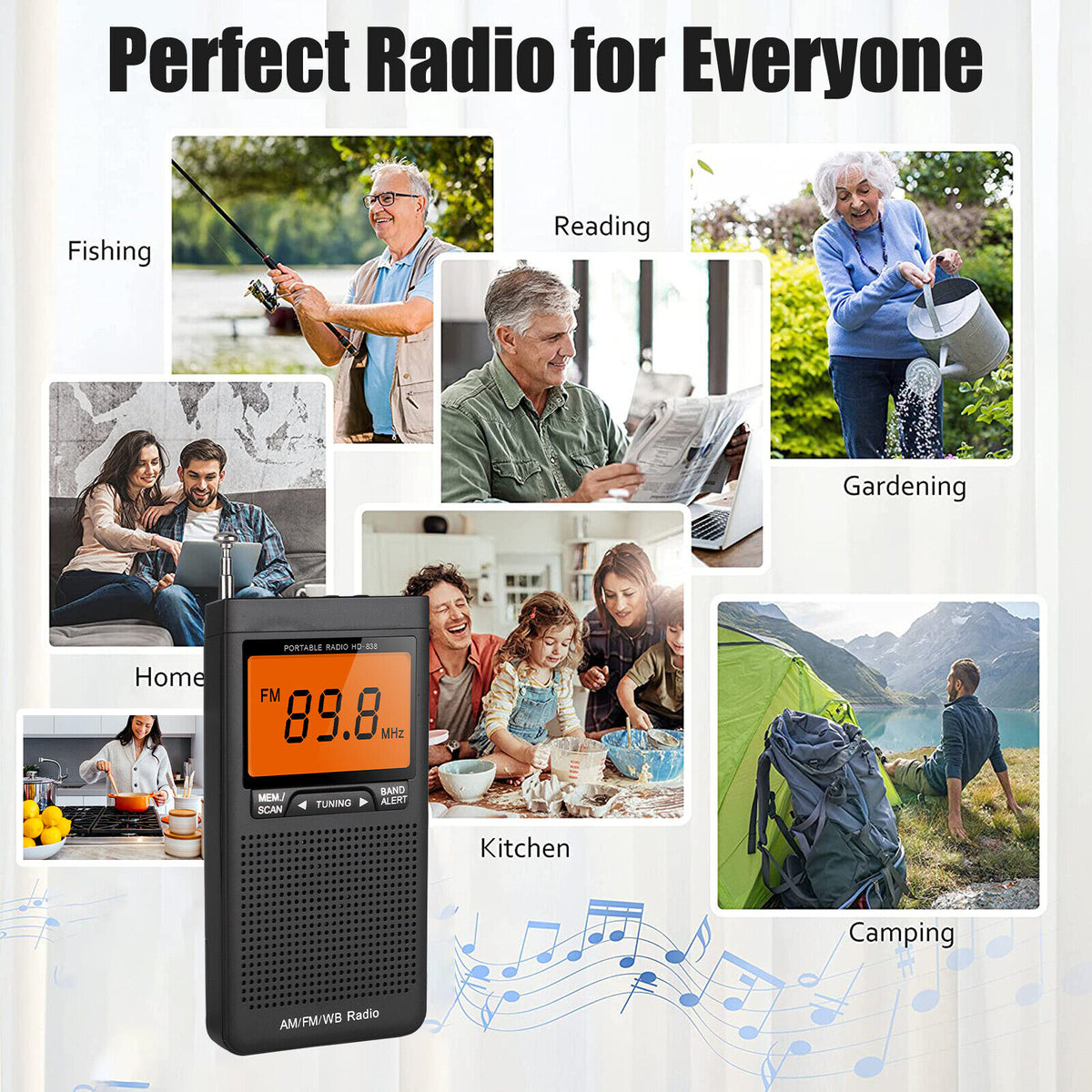 Portable AM FM NOAA Weather Radio Emergency Compact And Slim Receiver
