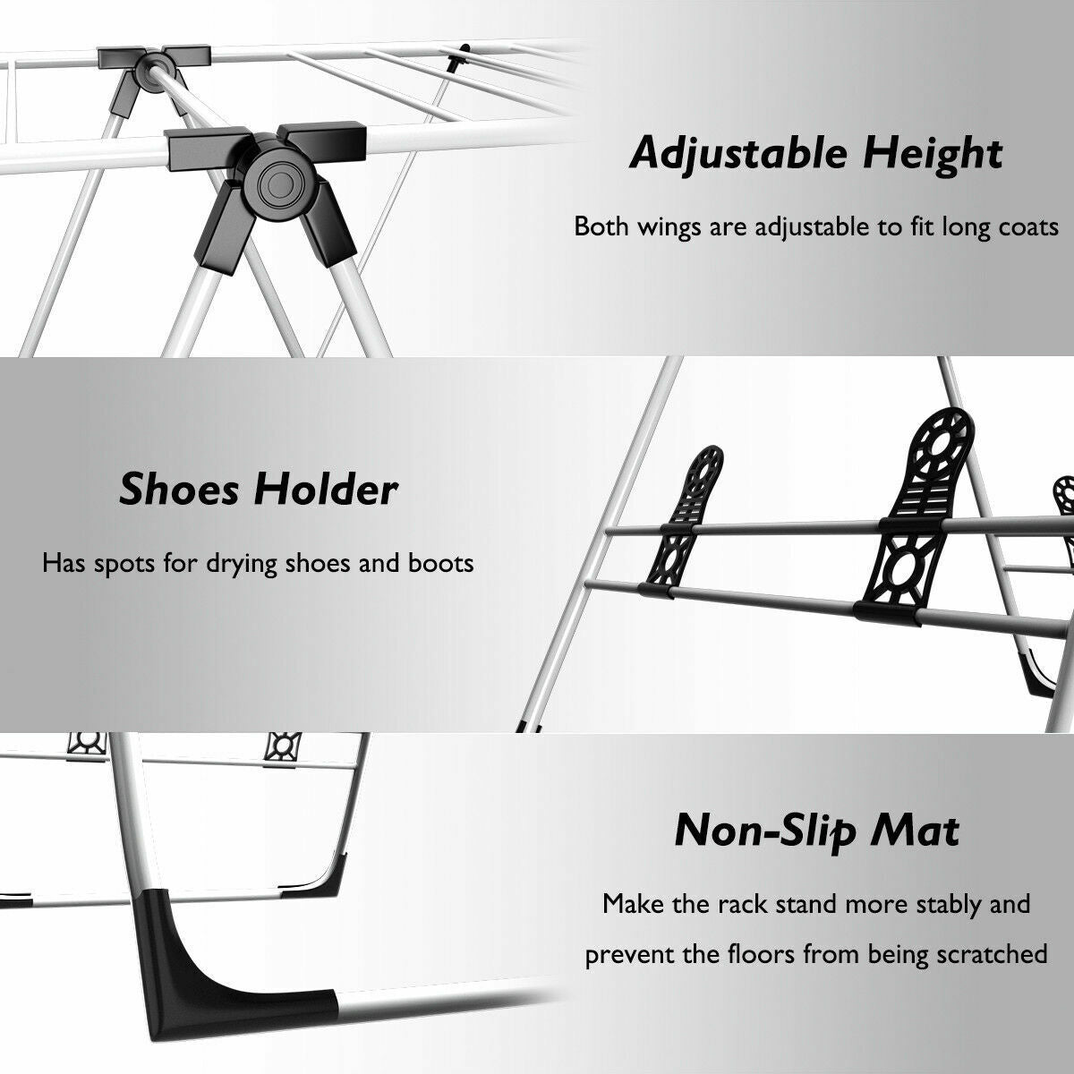 Folding Drying Rack Heavy-Duty Laundry Clothes Storage