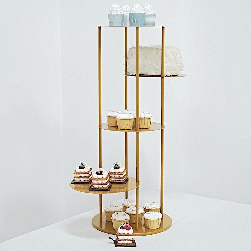 5 Tier Metal Gold Plated Cake Stand Party Dessert Table Decor