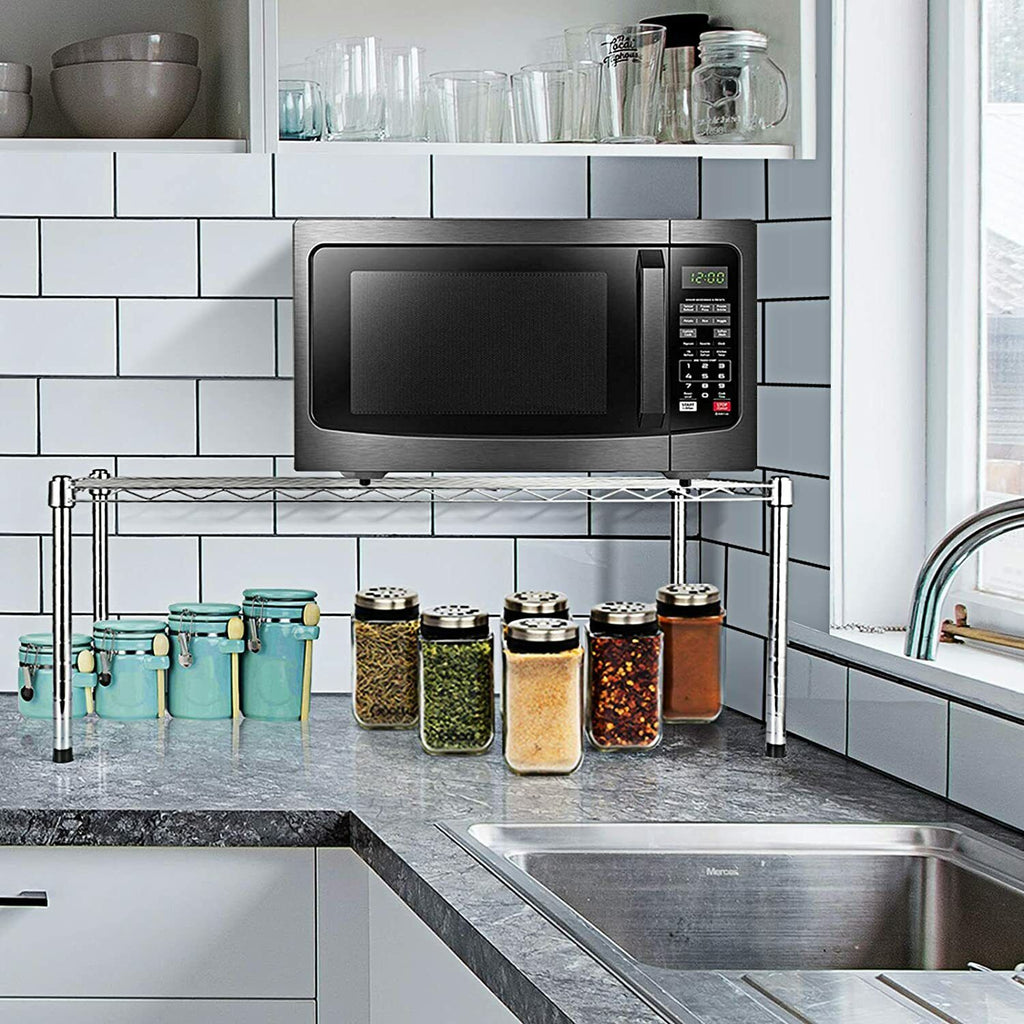 1-Tier Wire Shelving Rack for Organized Storage