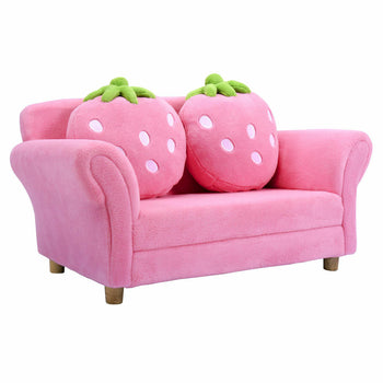 Kids Strawberry Sofa Lounge Chair with Pillows