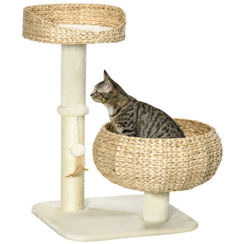 Modern Cat Tree Indoor Cat Tree Basket With Ball Toy and Scratch Post