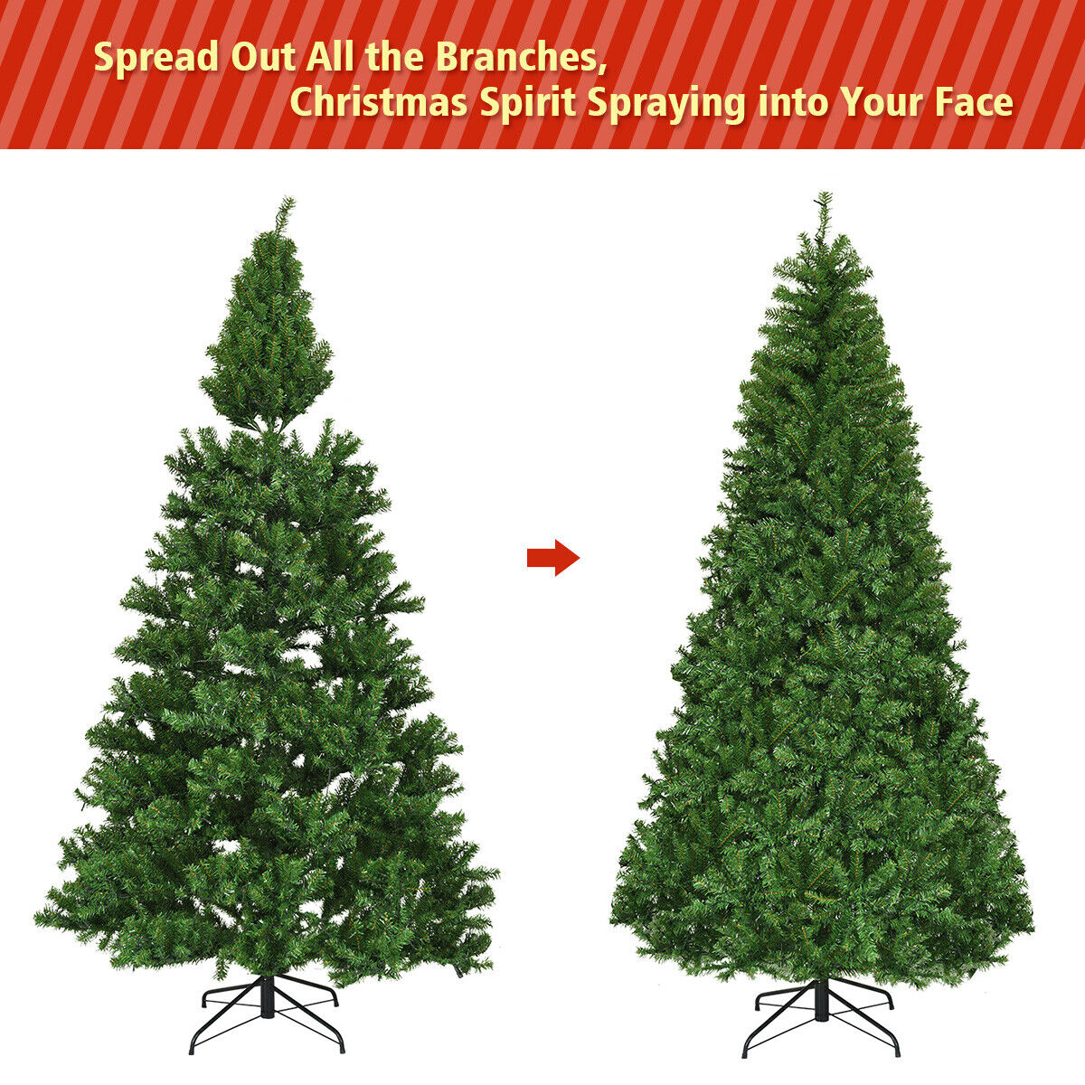 8Ft LED Pre-Lit Artificial Christmas Tree with 750 Lights