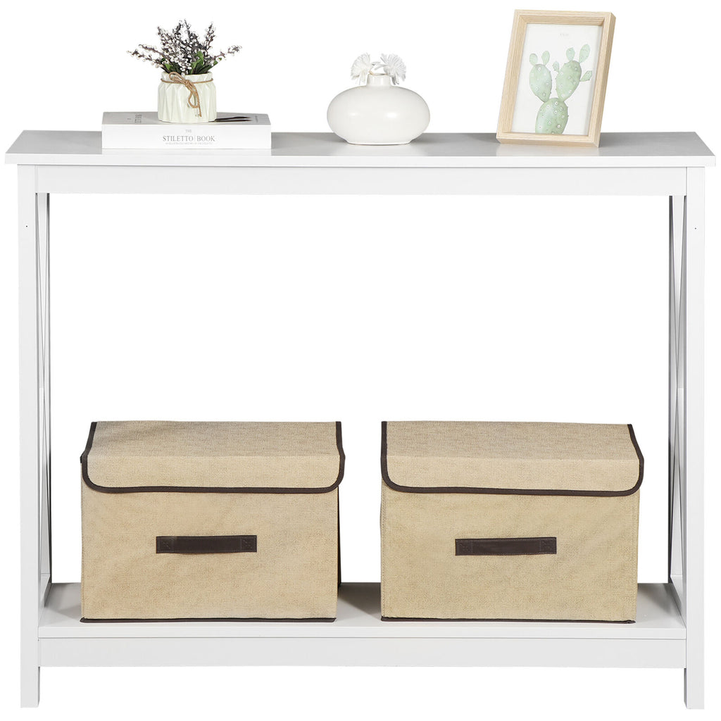 39-Inch Console Table Modern Entryway and Living Room Furniture White
