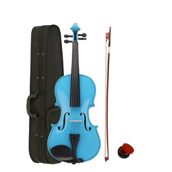 4/4 Sky Blue Acoustic Violin with Case Bow Rosin