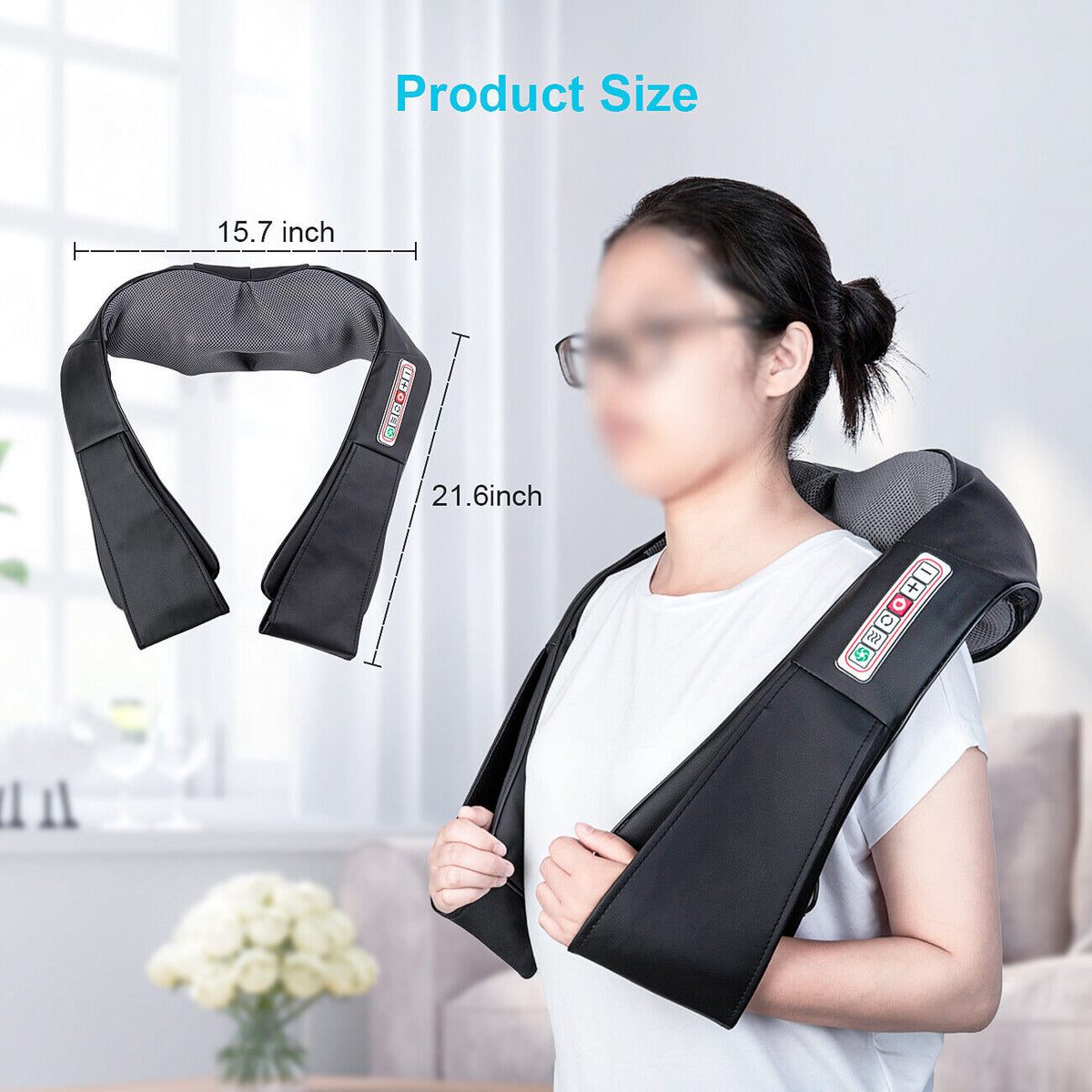 Deep Kneading Shoulder Pillow Shiatsu Neck and Back Soothing Massager