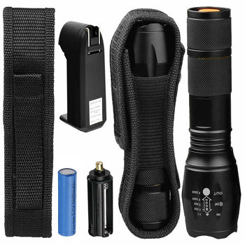 Military Grade LED Tactical Flashlight Torch Holster