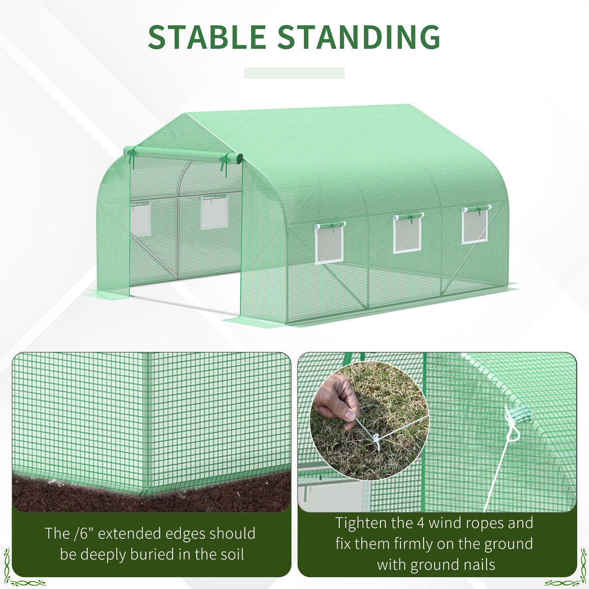 Large Portable Walk-in Greenhouse 12' x 10' x 7'