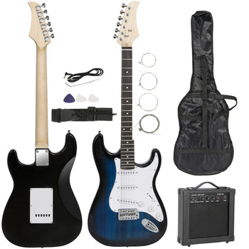 Blue Full Size Electric Guitar Bundle with Amp and Accessories